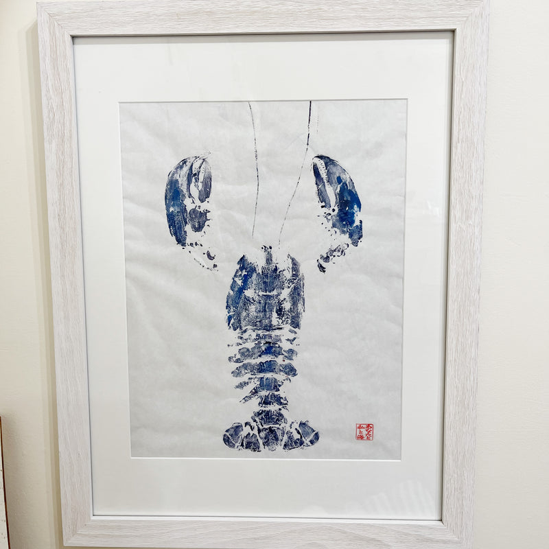 Original Gyotaku Navy Lobster Print