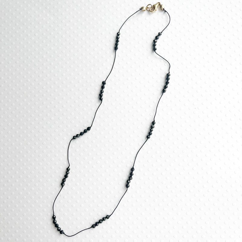 You me and the sea black spinel necklace