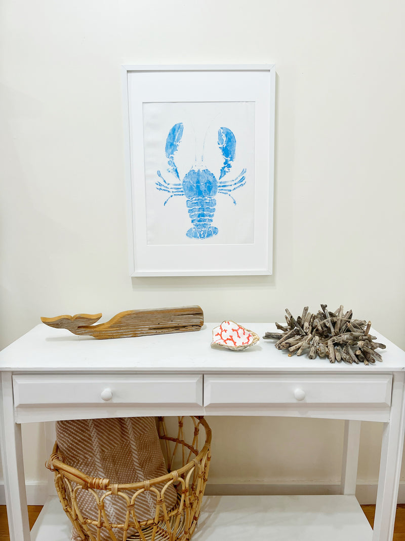 Royal Blue Lobster on White Linen
